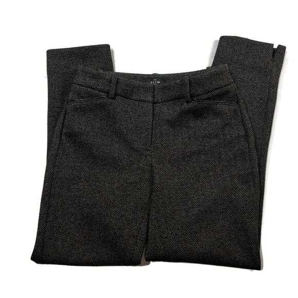 White House Black Market WHBM The Ankle Slim Pants Trousers Sz 00 Houndstooth - Picture 2 of 8
